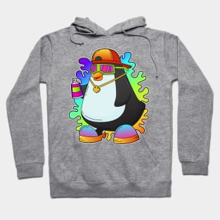 Penguin as Painter with Spray Hoodie